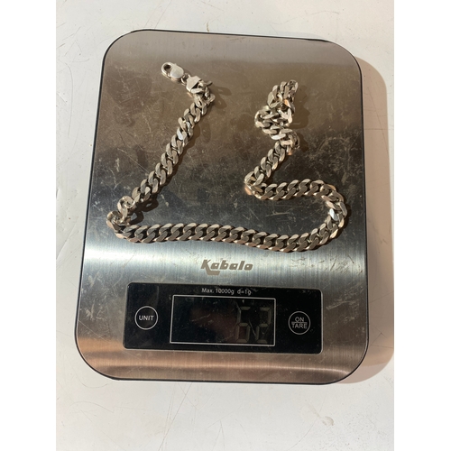 41 - Large silver chain necklace - 62g