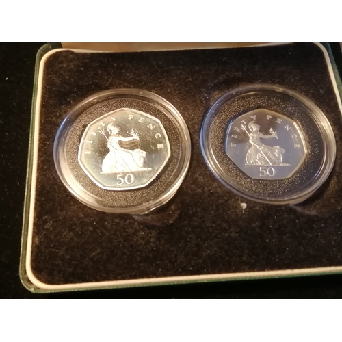 36A - 1997 silver proof 50 pence (2 coin set)