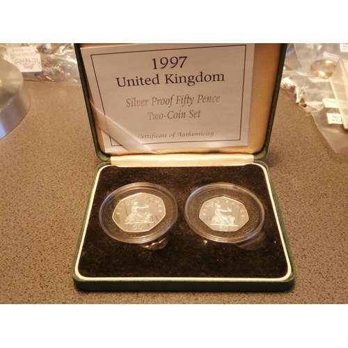 36A - 1997 silver proof 50 pence (2 coin set)