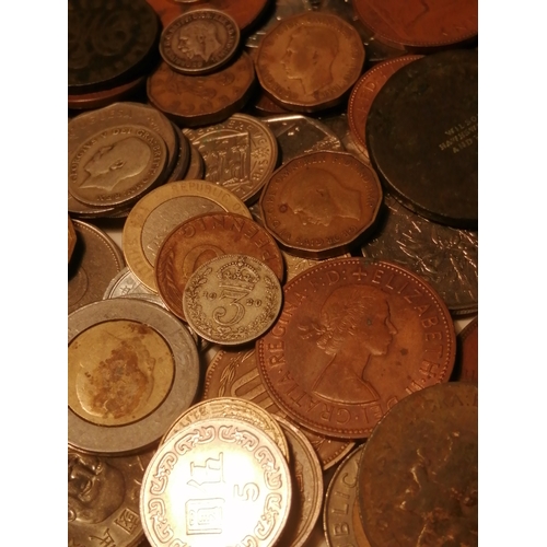 39A - Box of mixed coinage (silver noted)