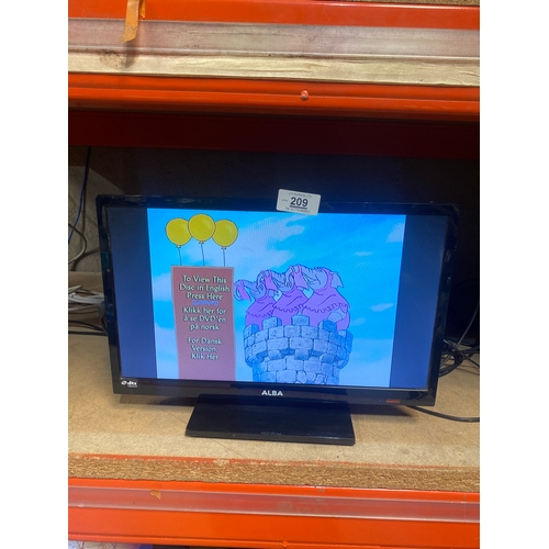 209 - Alba 19” LED TV - Freeview & HDMI - no remote