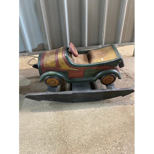 187 - Solid wood children’s rocking car - 95cm long