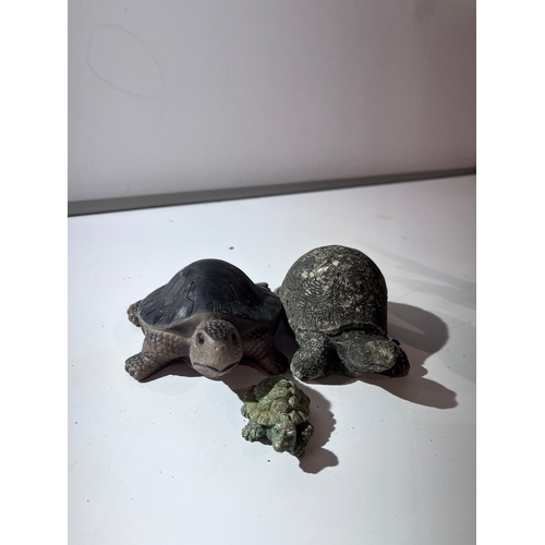 167 - Collection of 3 Turtle Garden Ornaments