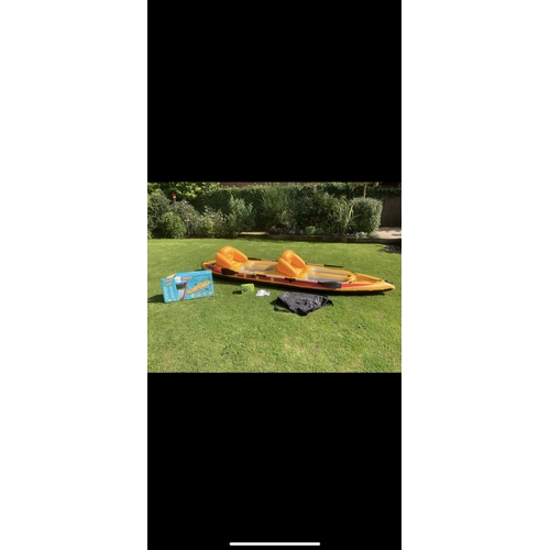 201 - Large Coleman 2 person inflatable kayak with oars