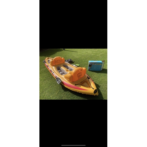 201 - Large Coleman 2 person inflatable kayak with oars