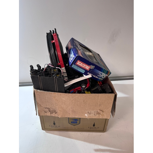 183 - Collection of Scalextric Track Pieces cars and controllers