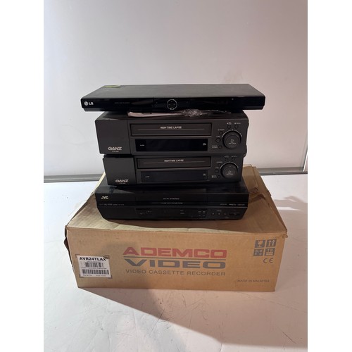 196 - Collection of VHS players & LG dvd player