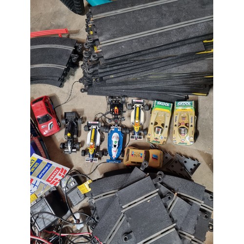 183 - Collection of Scalextric Track Pieces cars and controllers