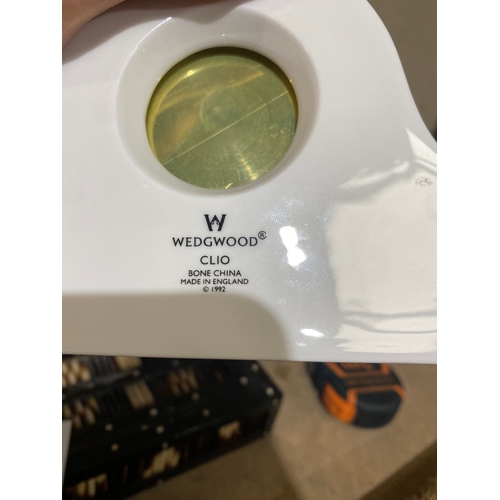 2 - Wedgwood Clio bone China clock with box