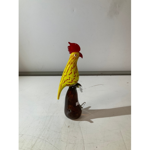 33 - Coloured glass bird figure - 30cm tall