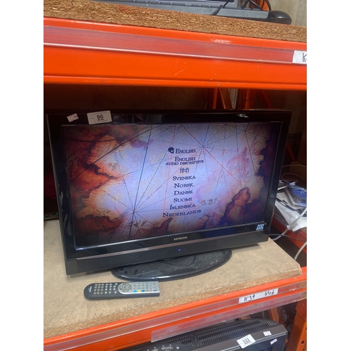 96 - Hitachi 26” TV with remote - working order