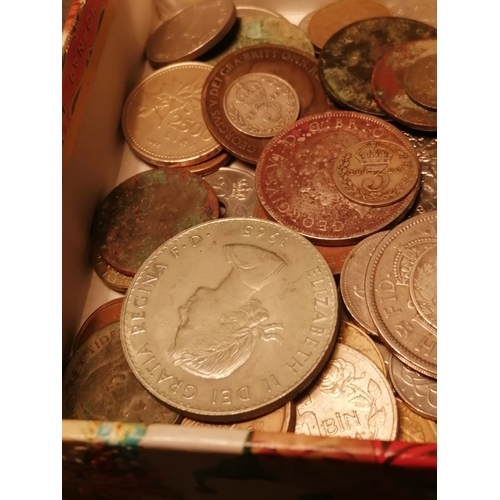 39A - A Hofnar cigar box full of mixed coinage (silver noted)