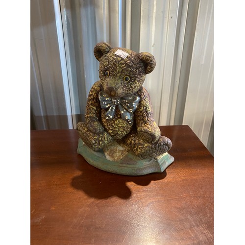 402 - Cast iron Teddy bear door stop