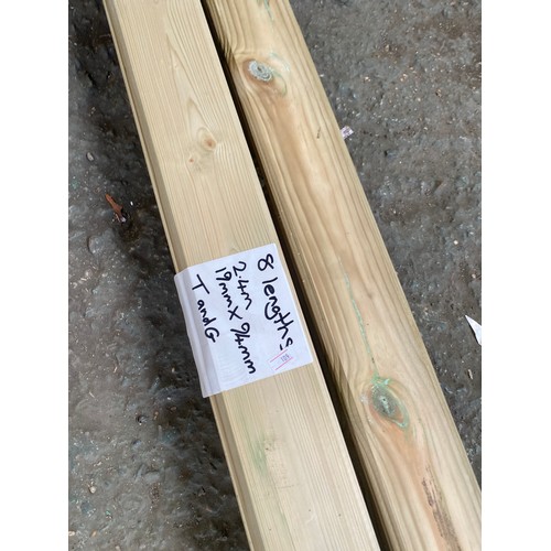 397 - 8 x  2.4m lengths 19mm x 24mn tongue and groove