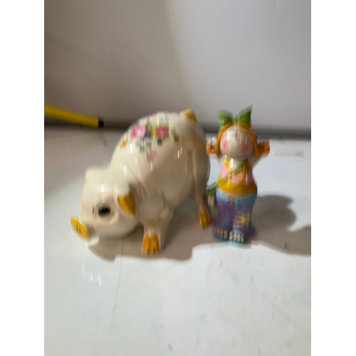 3 - 2x money boxes - large pig is 25cm