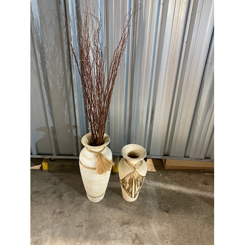 176 - Large pair of ceramic vases - 60 & 50cm