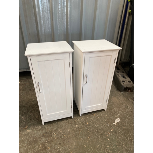 247 - Pair of white cupboard units - 75cm tall