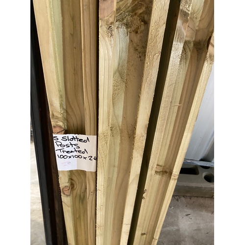 444 - 5x slotted posts - treated - 100x100x2.4