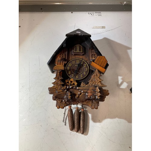 268 - black forest style cuckoo wall clock - needs restoration