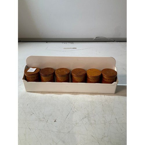 208 - set of 6 Hornsea spice pots  in rack