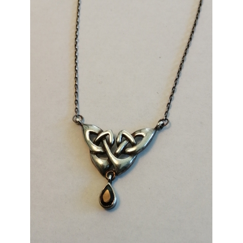 24A - Silver necklace with Celtic style pendant 5.04 grams