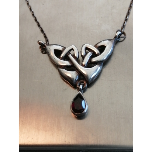 24A - Silver necklace with Celtic style pendant 5.04 grams