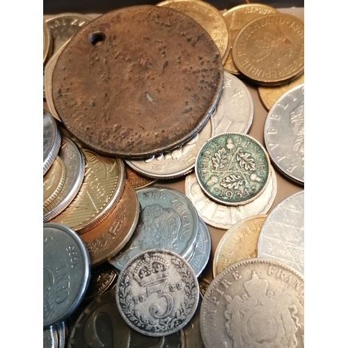 39A - Box of mixed coinage (silver noted)