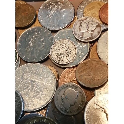 39A - Box of mixed coinage (silver noted)