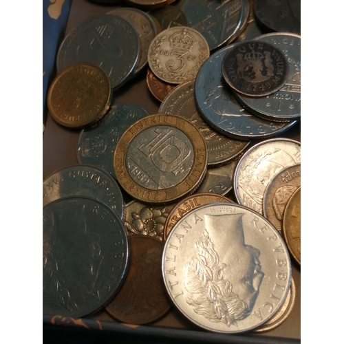 39A - Box of mixed coinage (silver noted)