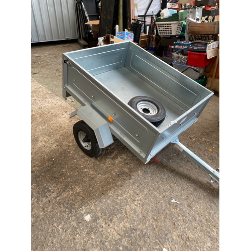 447 - Erde 1.2x1m trailer drop down tailgate - with lock & spare tyre - very good condition supplied by Sl... 