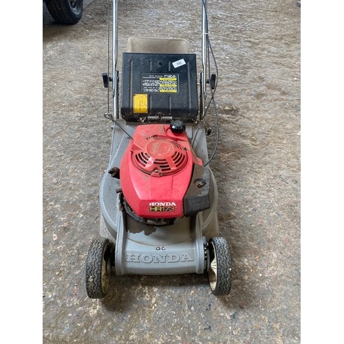 448 - Honda HR173 petrol lawn mower - starts & runs very well