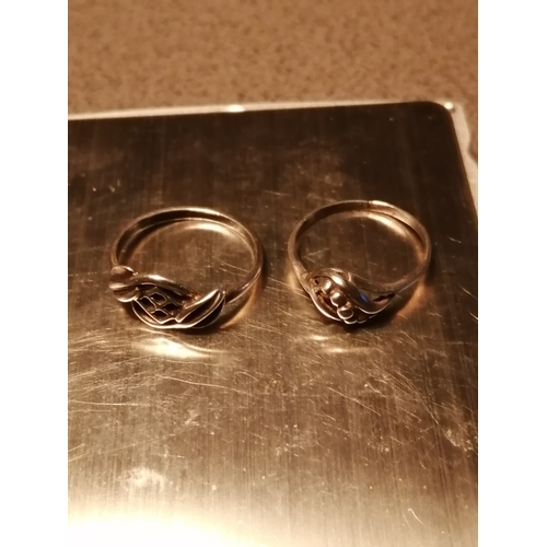 22A - 2 x x silver rings Total weight 2.90 grams Sizes M and N