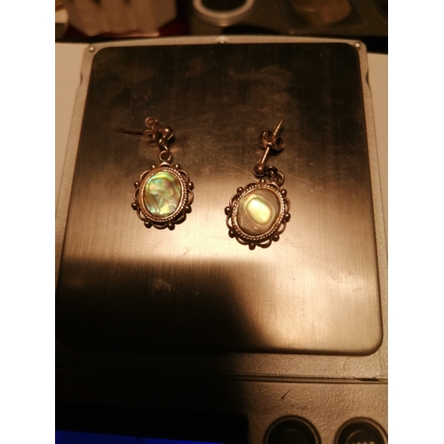 24A - Silver earrings set with Abelone 3 grams