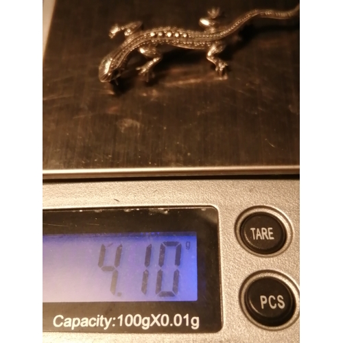 26A - Silver lizard brooch 4.10 grams