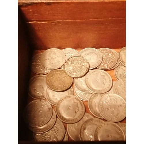 38A - A treasure chest containing real treasure! Approximately 50 silver threepenny bits