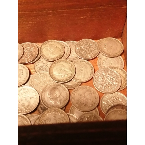 38A - A treasure chest containing real treasure! Approximately 50 silver threepenny bits