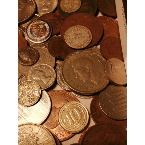 39A - Box of mixed coinage (silver and Roman coins noted)