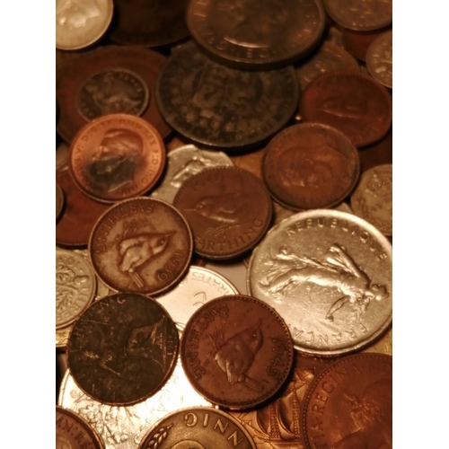 39A - Box of mixed coinage (silver and Roman coins noted)