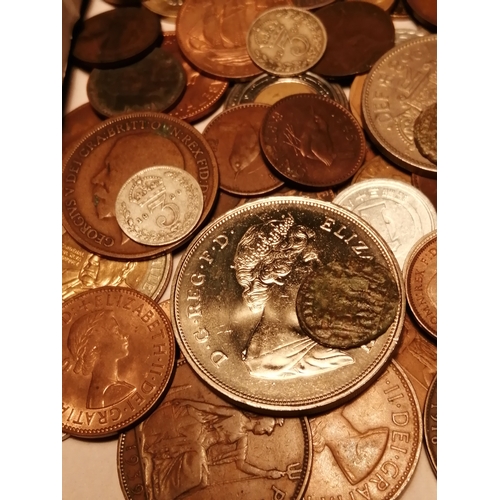 39A - Box of mixed coinage (silver and Roman coins noted)