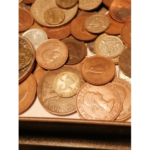 39A - Box of mixed coinage (silver and Roman coins noted)