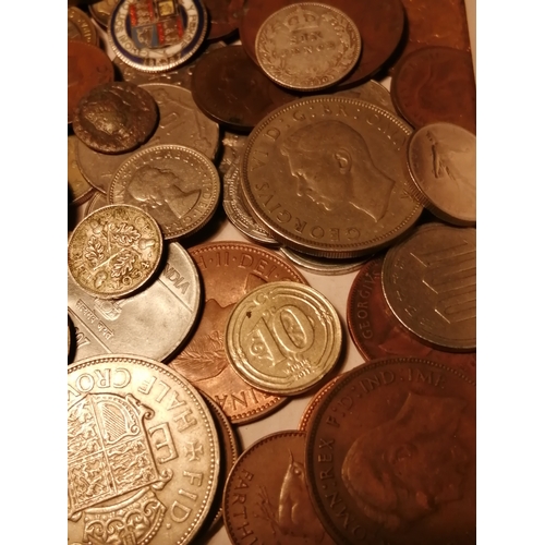 39A - Box of mixed coinage (silver and Roman coins noted)