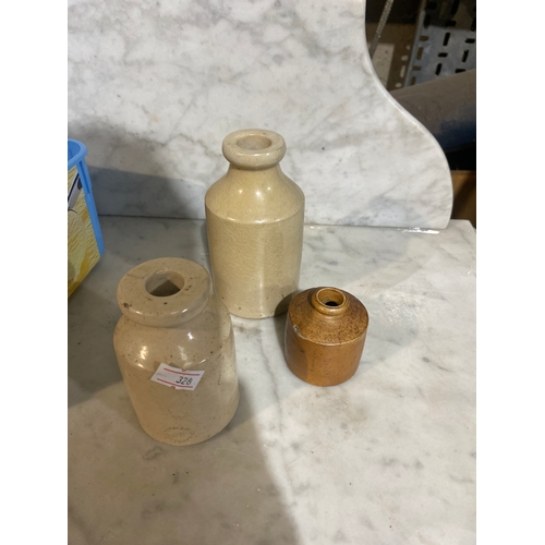 10 - Set of 3 small ceramic bottles