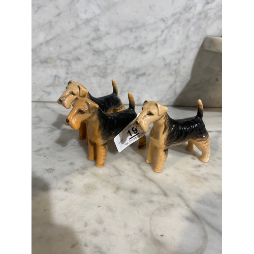 19 - Set of 3 Lakeland Terrier Beswick figures