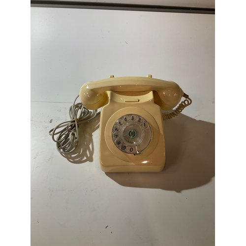 32 - Vintage cream corded rotary phone