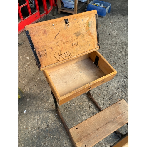 48 - Vintage schools desk with lift up lid