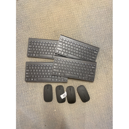 433 - 4x wireless keyboard & mice with dongles