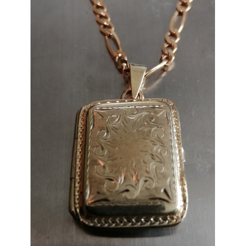 29A - 9ct gold necklace with square locket 7.50 grams