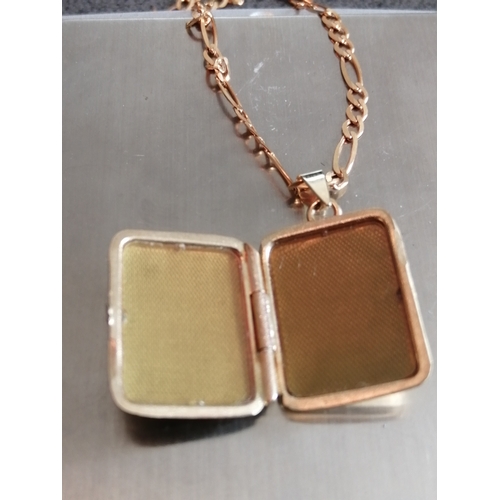 29A - 9ct gold necklace with square locket 7.50 grams