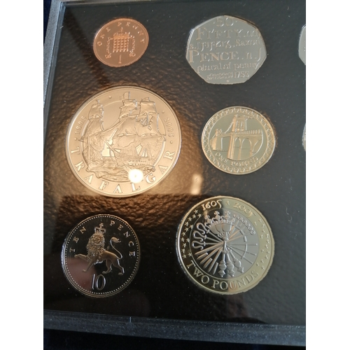 38A - 2005 proof set (12 coins) includes 2 x 5 pounds 2 x 2 pounds and 2 x 50p