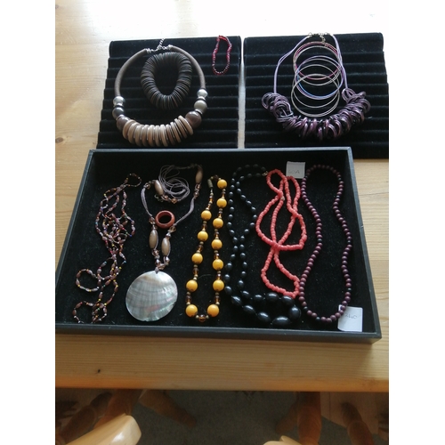 40A - 3 trays of mixed jewellery including necklaces, bracelets, rings and earrings (trays not included)